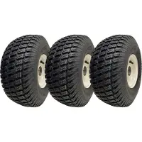 Parnells 15x6.00-6 grasmaaierwielen met banden, gemonteerd op velgen, met 25 mm lagers (set van 3)