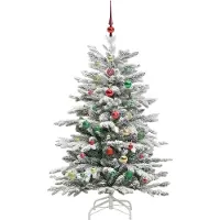 vidaXL Kunstmatige Hinged Kerstboom Wit 150 cm PE en PVC