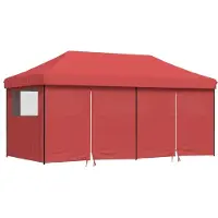 Syfax Partytent inklapbaar pop-up met 4 zijwanden bordeauxrood