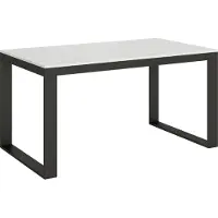 Itamoby Uittrekbare tafel 90x160/420 cm, model Tecno Evolution, met een wit beuken frame in antraciet