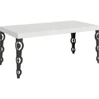 Itamoby Karamay uitschuiftafel, 200/460 x 90 cm, esdoornhout, wit, poten in antracietgrijs