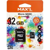 MAXL MicroSD 32GB memorycard Class10 + SD adapter