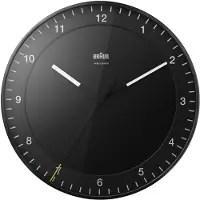 Braun BC17B-DCF: Klassieke, grote draadloze wandklok, Midden-Europese tijdzone, zwart