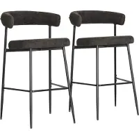 Happy Garden Set van 2 barkrukken in grijs THEA-stof