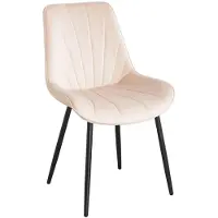 Lizzely Garden & Living SET DEAL 6 STUKS: Eetkamerstoel beige velvet Tessa eetstoel zetel