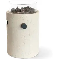 Happy Cocooning Lumi Stone tafelbrander rond 21,5xH37 cm travertine
