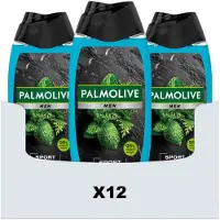 Palmolive 12x Men 3-in-1 Body Face Hair Etherische Oliën Munt Cedernaalden 500 Ml