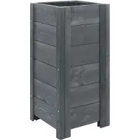 BOGATECO Houten Plantenbak - Inclusief Agro-Textiel - Weerbestendig & Geïmpregneerd - Bloembak voor Tuin & Balkon - Diverse Maten & Kleuren | 39 x 39 x 79cm | antraciet