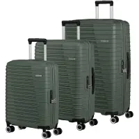 American Tourister trolley Roadrush Trolley Set A Olive Green olijfgroen 77cm