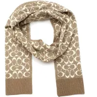 Coach Sjaal 'METALLIC SIGNATURE C SCARF' beige / wit