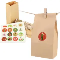 COM-FOUR® Adventskalender om zelf te vullen - Kerstkalender om zelf te maken voor kinderen - DIY kalender voor Kerstmis (de motieven van de stickers kunnen variëren!)