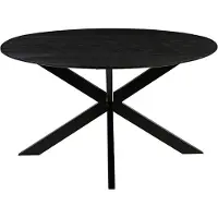 Label51 Otis Eetkamertafel - Zwart - Hout - 130 cm - Rond