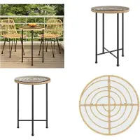 vidaXL Eettafel Ø55 cm, glas en staal - Eettafel - Eettafels - Tafel - Tuintafel