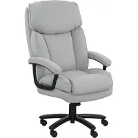Youjia Grote, hoge bureaustoel, draagvermogen van 200 kg, robuuste constructie, zachte bekleding, lichtgrijs