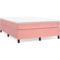 vidaXL Boxspring zonder matras fluweel roze 120x220 cm