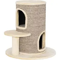 Youjia Kattenhuis, krabboom met 2 niveaus, een springplatform, een uitkijkpunt, een krabmat, ideaal om te rusten en te spelen, beige kleur