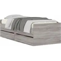 vidaXL Bedframe met lades grijs sonoma eikenkleurig 90x200 cm