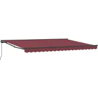 vidaXL Handmatig uitschuifbare luifel Bordeauxrood 5 × 3,5 m
