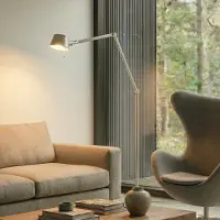 LUCANDE Vloerlampe , Silka, Metallic, Werkkamer / Kantoor, Metaal, Modern
