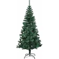 vidaXL Kunststof Voorverlichte Kerstboom Groen 120 cm PVC en Metalen