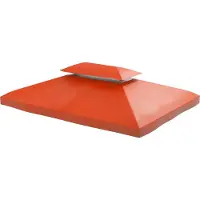 Youjia Vervangend dak voor paviljoen, 3x4 meter, geschikt voor metalen paviljoen, tuinpaviljoen, feesttent of tuintent, gemaakt van polyester in roestbruin