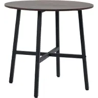 Youjia Eettafel voor 4 personen, geschikt voor de woonkamer, eetkamer of keuken. Stalen tafel, bruin, 80 x 80 x 76 cm