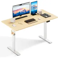 HOMAVO Zit-sta bureau 160 x 80 cm - Elektrisch in hoogte verstelbaar 70-117 cm - Anti-botsingstechnologie