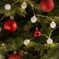COM-FOUR® 2x LED-lichtketting met bolletjes - Lichtketting met LED-verlichting - Decoratieve verlichting voor Kerstmis, verjaardag, bruiloft of feest