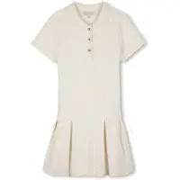 Michael Kors Meisjes Robe Polo beige jurk (14Y= 156cm), Viscose, Korte mouwen, kinderkleding R30600