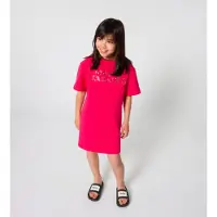 Marc Jacobs Meisjes Rode logojurk (10Y= 138cm), Rood, Casual, Katoen, Korte mouwen, kinderkleding W60718