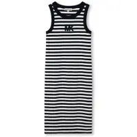 Michael Kors Meisjes Lange jurk met marinestrepen (12Y= 150cm), Blauw, Casual, Katoen, Mouwloos / spaghettibandjes, kinderkledin R30640