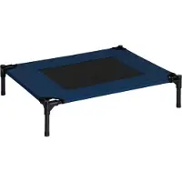 Youjia Hondenbed, ligbed voor honden, buitenbed voor katten, huisdierenbed, slaapplek, 76,2 x 61 x 18 cm, staal, 600D Oxford-stof, blauw, geschikt voor binnen en buiten, blauw, 76 cm, 64 cm, 18 cm