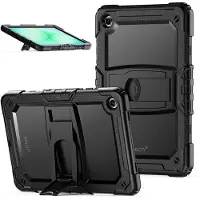 Ntech Tablet Hoes Geschikt voor Samsung Galaxy Tab A11 Plus hoes Zwart - Rugged Shockproof Backcover met kickstand