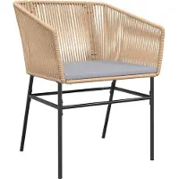 vidaXL 3-delige Tuinset met kussens poly rattan glas bruin