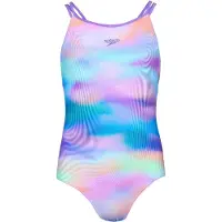 Speedo Printed Twinstrap Swimsuit Veelkleurig 11-12 Years Meisje