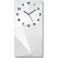 Tulup Wandklok - Abstracte achtergrond Glazen Wandklok Design - 30x60 cm - Wit Klok Glas Met Opdruk - Zwarte handen - Rechthoekige Klok - Wandklok Glas Met Motief - Decoratieve Glazen Klok