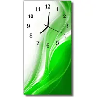 Tulup Wandklok - Abstractie Wandklok Glas Met Motief - 30x60 cm - Groente Decoratieve Glazen Klok - Zwarte Handen - Rechthoekige Wandklok - Decoratieve Glazen Klok - Glazen Wandklok Design