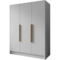 MargaretHadas24 Kledingkast Goya I 150 cm (wit, gouden handgrepen)