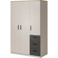 Mzm24 Kledingkast met lades Billz 3D3S 120, kleur: Kasjmir/Eiken Cremona