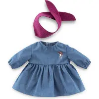 Corolle poppenkleding jeans jurk met sjaal voor 30cm pop denim.