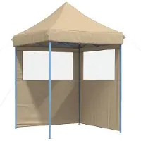 Syfax Partytent inklapbaar pop-up met 2 zijwanden beige