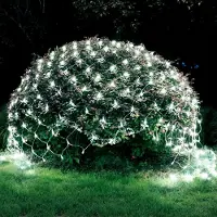Lapamax 2X2M 144 LED lichtgordijn voor binnen- en buitengebruik, kerstdecoratie, 8 lichtmodi, lichtketting voor struiken, tuin, balkon, kerstverlichting, wit