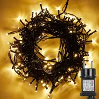Lapamax 20 meter LED-lichtketting, 200 LED's, warm wit, voor decoratieve verlichting, geschikt voor bomen, ramen, etc. 31V, 8 lichtmodi, timerfunctie. Ideaal voor kerstverlichting, feestjes, balkons en tuinen