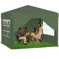 ACXIN Pop-up paviljoen, 2,5x2,5 m, snelle opbouw met één druk op de knop, inklapbaar feest- en tuintent, waterdicht en met UV-bescherming, inclusief 4 zijwanden, met draagtas – Groen