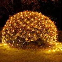 Lapamax 3X2M LED-lichtgordijn voor binnen- en buitengebruik, kerstdecoratie, 200 LED's, 8 lichtmodi, lichtketting voor struiken, tuin, balkon, kerstverlichting, geel