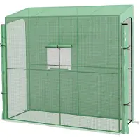 Outsunny folietunnel, kas, broeikas met twee deuren, UV-bescherming, groen