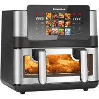 OEM Friteuse, design met twee manden, LED-touchscreen, zwart, EU