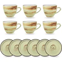 Wilmax England Koffie Kopjes & Schotels Set 6-delig, 110 ml, ColorBoom WL-669134/AB6