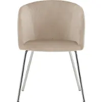 Ebuy24 Berit eettafelstoel met armleuningen, velours, beige kleur.
