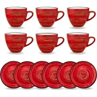 Wilmax England Koffie- & Thee Kopjes Set ColorBoom, 6-delig, 110 ml, Rood WL-669234/AB6